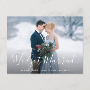 WE HAR MARRIED vykort för meddelande om bröllop