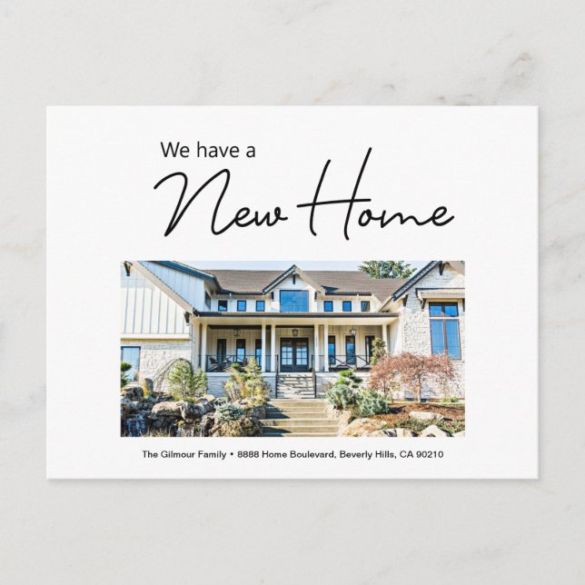 We have a New Home Moving Announcement photos Helg Vykort (Framsida)