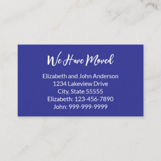 We Have Moved Deep Blue Moving Announcement Tilläggskort