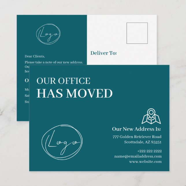 We Have Moved Office Business Address Change Vykort (Fram/baksida)