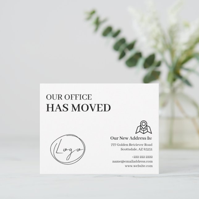We Have Moved Office Business Address Change Vykort (Stående Fram)