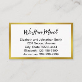 We Have Moved Script White Moving Announcement Tilläggskort