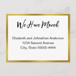We Have Moved Script White Moving Announcement Vykort