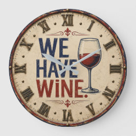 We Have Wine Rustic Wine Lover Kitchen Decor  Stor Klocka
