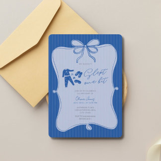 We haven’t slept one bit boy 1st birthday  inbjudningar