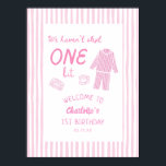 We Haven't Slept One Bit Pajamas 1st Birthday Poster<br><div class="desc">Haven't Slept One Bit Pajamas Boy 1st Birthday Welcome Sign Poster Printable</div>