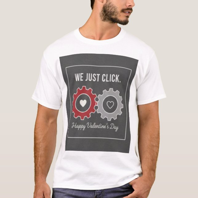 We Just Click" Valentinsdag T-shirt (Framsida)