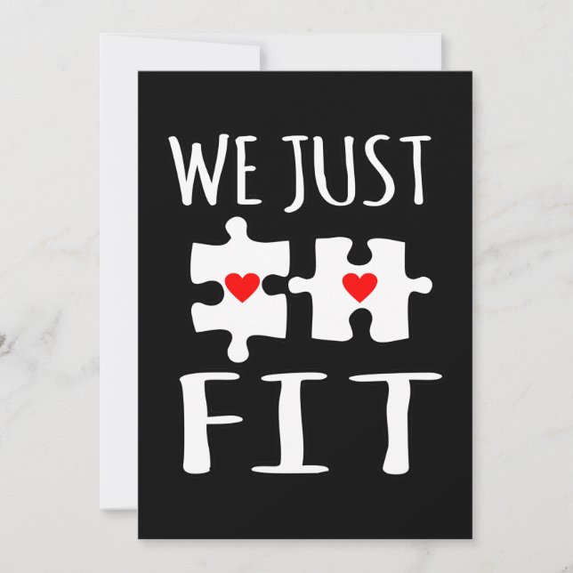We Just Fit Valentine Romantic Valentines Day Coup Tack Kort (Framsida)