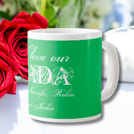 "We Kärlek our Dada" Cute Personlig Grönt & White Jumbo Mugg