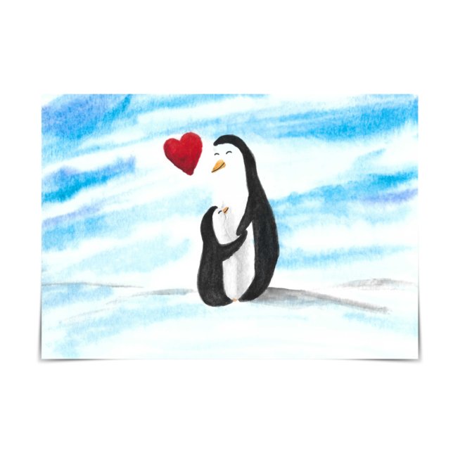 "We Kärlek You" Mamma & Baby Penguin-adoptionsdags Kort (Skapare uppladdad)