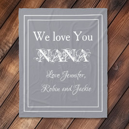"We Kärlek You NANA" Personlig Cute Cudely Grått Fleecefilt