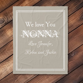 "We Kärlek You NONNA" Personlig Beige Fleecefilt