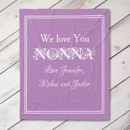 "We Kärlek You NONNA" Personlig Mauve Fleecefilt