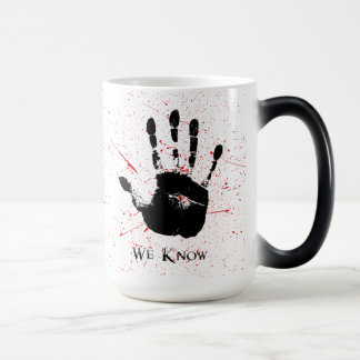 we know mug, color changing mug with hand magisk mugg