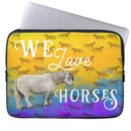 We love horses laptop fodral