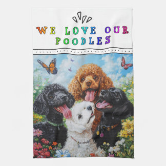 We Love Our Poodles Kitchen Towel Kökshandduk