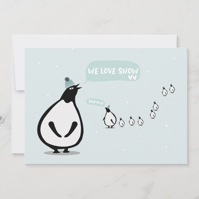 We Love Snow Illustration Julkort (Framsida)