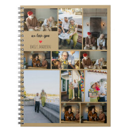 We Love You Custom Family Photo Collage  Anteckningsbok