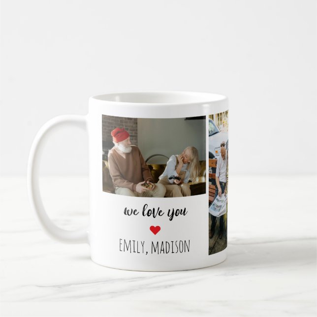 We Love You Custom Family Photo Collage Mug Kaffemugg (Vänster)
