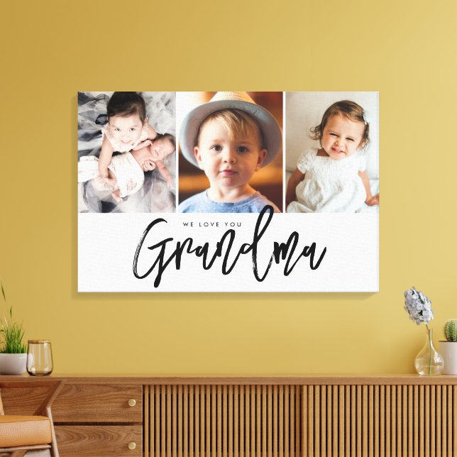 We love you Grandma Custom Grandchildren photos Canvastryck (Insitu (Vardagsrum))