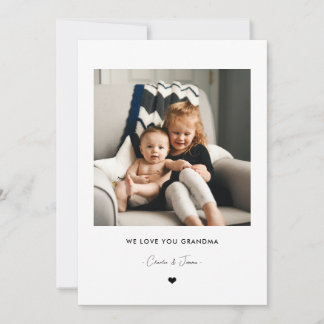 We Love You Grandma Photo Card from Grandkids  Inbjudningar