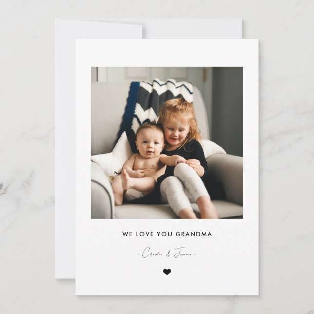 We Love You Grandma Photo Card from Grandkids  Inbjudningar (Framsida)