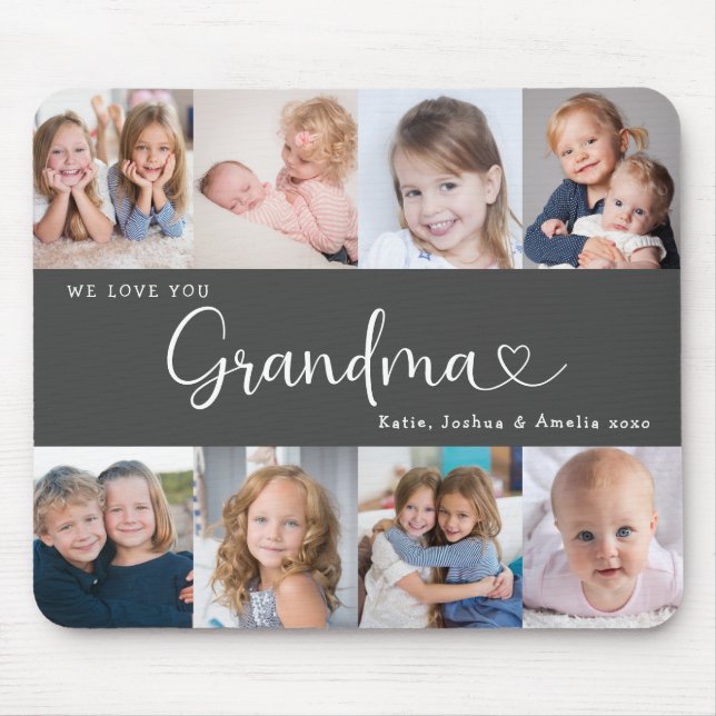We Love you Grandma Script 8 Photo Modern Musmatta (Framsidan)