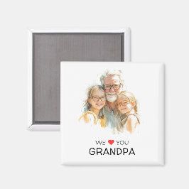 We Love You Grandpa Magnet | Personalized Photo