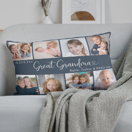 We Love You Great Grandma Photo Collage Heart Lumbarkudde
