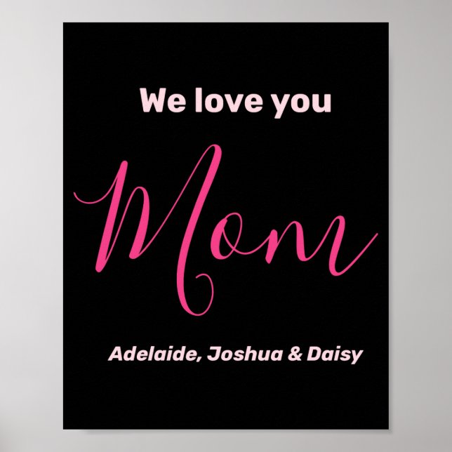 We Love You Mom Nk Minimalist  Poster (Framsidan)
