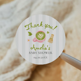 We Love You So Matcha Green Tea Baby Shower Runt Klistermärke