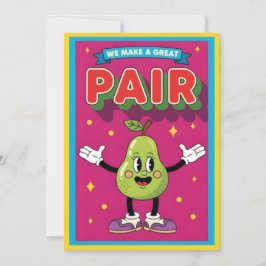 We Make a Great Pair fun fruit lover kawaii pear Tack Kort