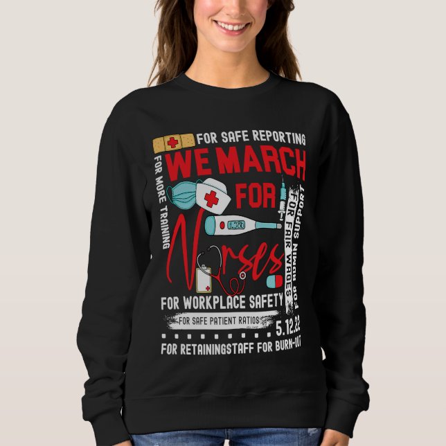 We March For Nurses Million Nurse March Women Powe T Shirt (Framsida)