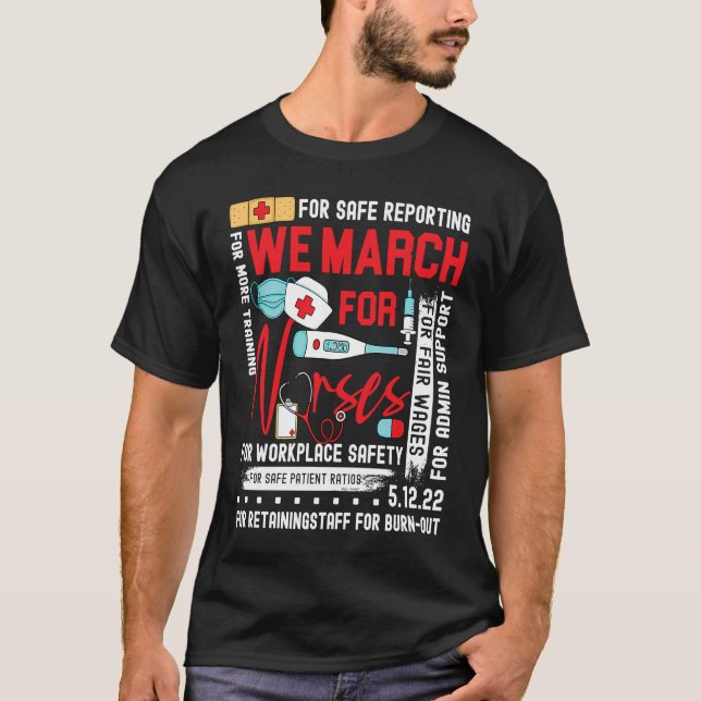 We March For Nurses Million Nurse March Women Powe T Shirt (Framsida)