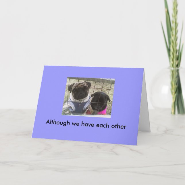 We miss you card kort (Framsida)