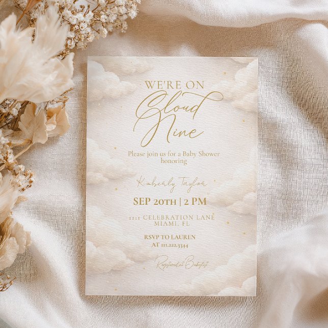 We’re on Cloud Nine Baby Shower Invitation Inbjudningar (Skapare uppladdad)