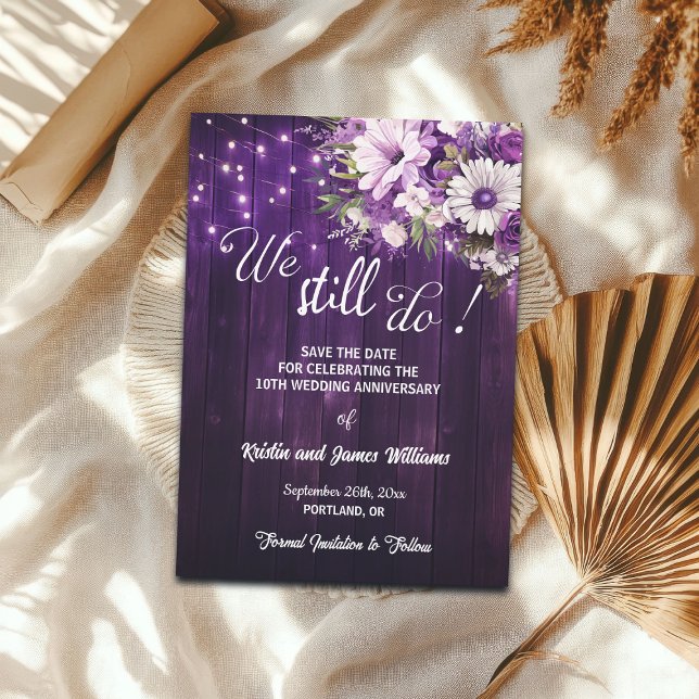 We Still Do 10th Wedding Anniversary String Lights Spara Datumet (Skapare uppladdad)