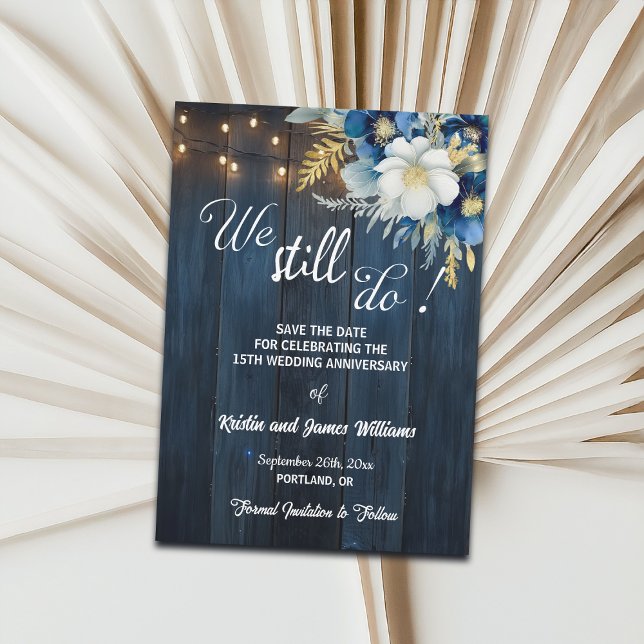 We Still Do 15th Wedding Anniversary String Lights Spara Datumet (Skapare uppladdad)