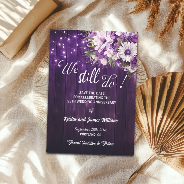 We Still Do 25th Wedding Anniversary String Lights Spara Datumet (Skapare uppladdad)