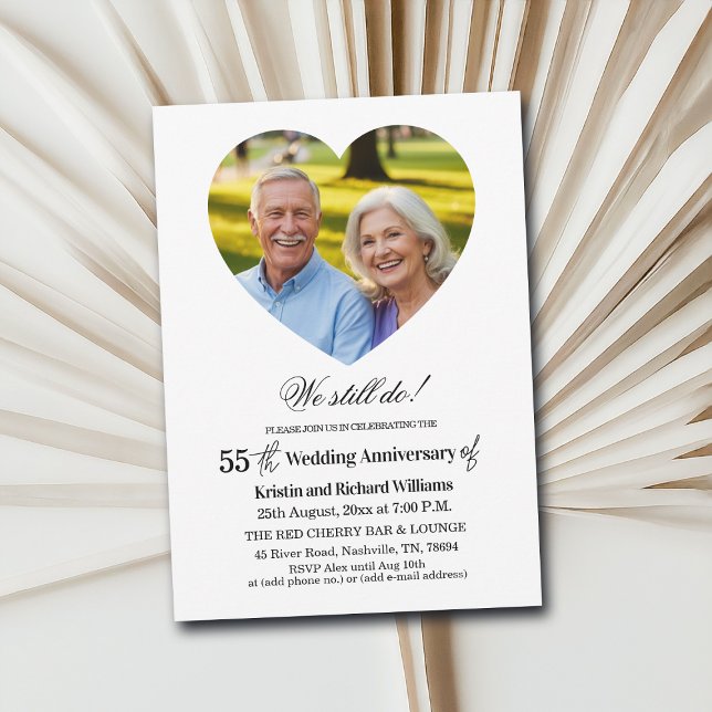 We Still Do 55th Wedding Anniversary Photo Inbjudningar (Skapare uppladdad)