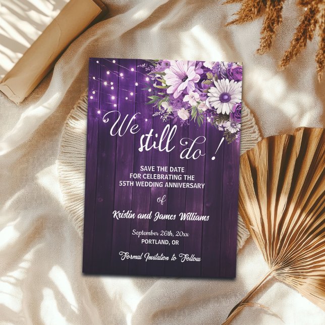 We Still Do 55th Wedding Anniversary String Lights Spara Datumet (Skapare uppladdad)