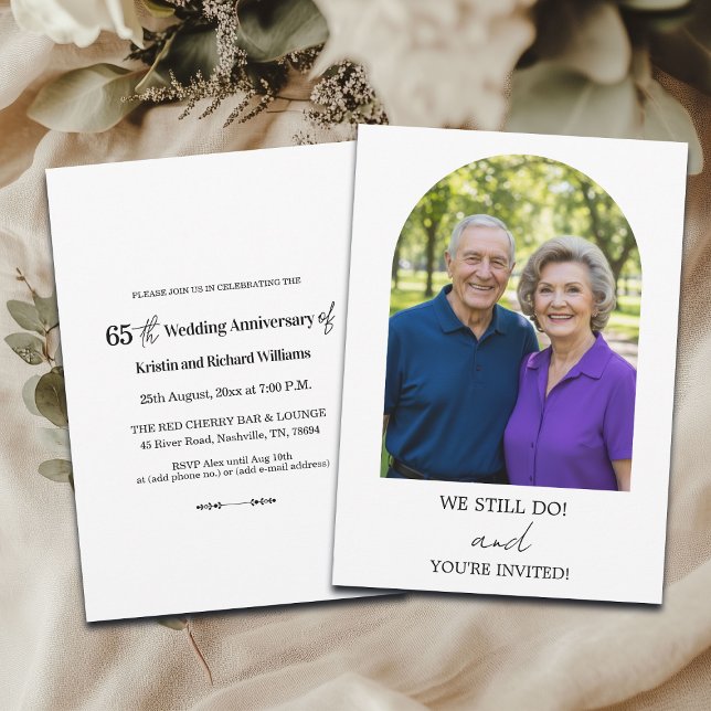We Still Do 65th Wedding Anniversary Photo Inbjudningar (Skapare uppladdad)