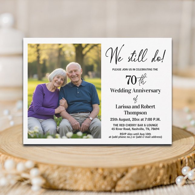 We Still Do 70th Wedding Anniversary Photo Inbjudningar (Skapare uppladdad)