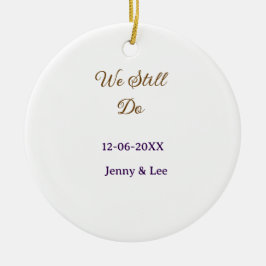 We still do brown pink name date year boho retro s julgransprydnad keramik