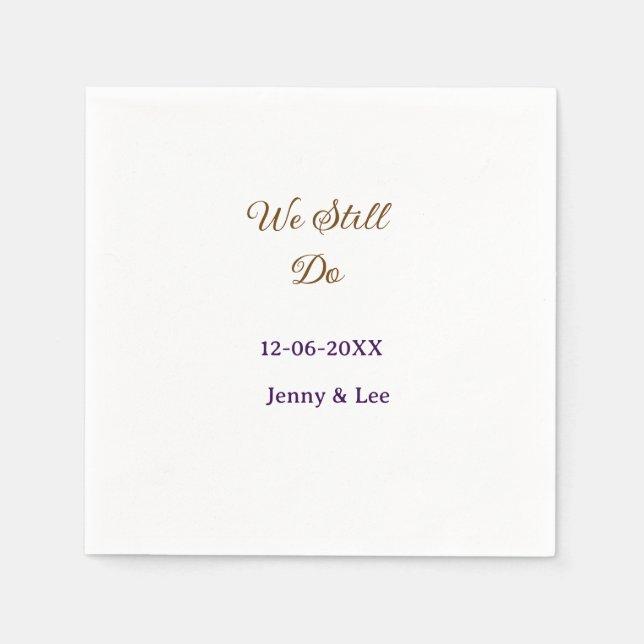 We still do brown pink name date year boho retro s pappersservett (Framsidan)