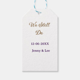 We still do brown pink name date year boho retro s presentetikett