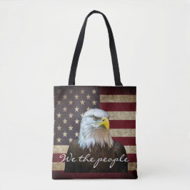 We The People American Flag Bald Eagle  Tygkasse