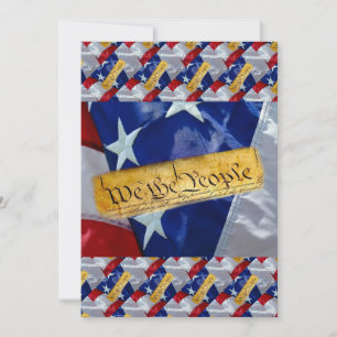 We The People Amerikansk Flagga Tack Kort