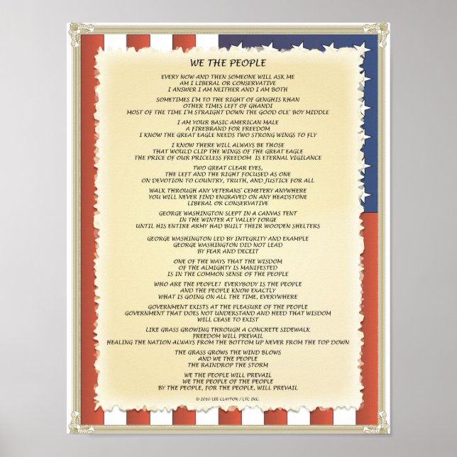 "We the People" av Lee Clayton - Poster (Framsidan)