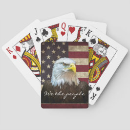 We The People Bald Eagle with Flag  Casinokort